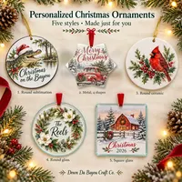 Photo Ornament — Metal, Round, finished example 4